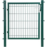 SONGMICS Puerta de Malla de Jardín- Puerta de Verja Acero Galvanizado Sólido y Estable- Cerradura y Llaves- de 106 x 150…